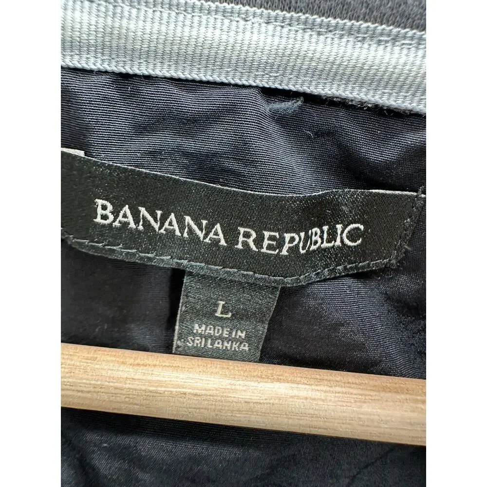 Banana Republic‎ Two-Tone Grey 1/4 Zip Cotton Pullover Men's Size Large L